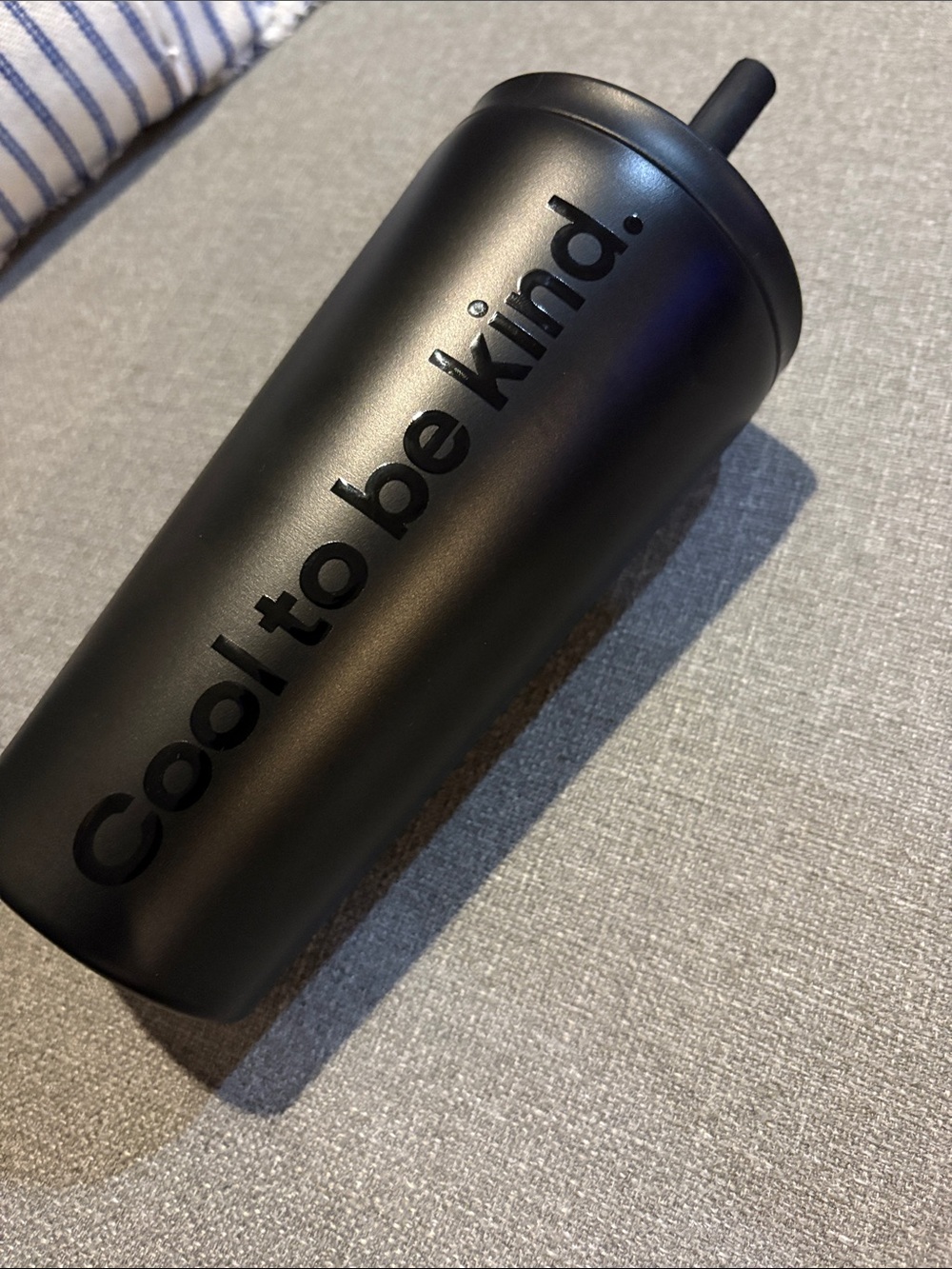 Allkinds Black Insulated tumbler with straw- Cool to be Kind.